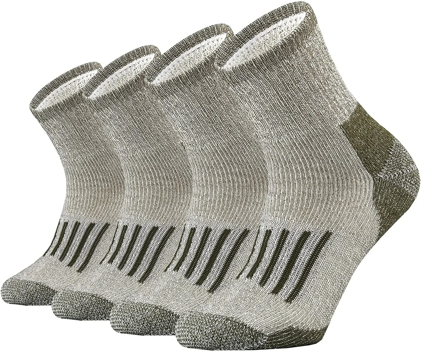 4 Pairs 65% Merino Wool Socks - Thick Warm Hiking Cushion Crew Socks for Men & Women