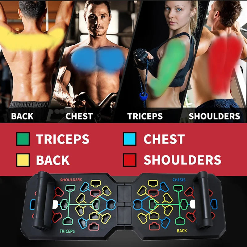 Smart Foldable Push-Up Board – Multi-Function Strength Trainer for Home, Gym & Travel