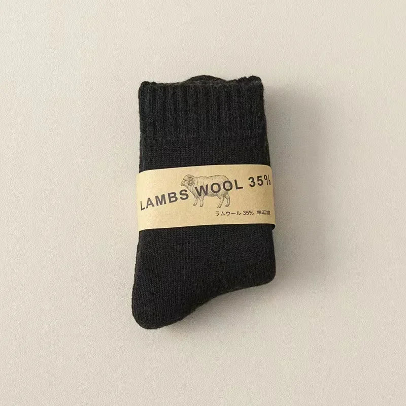 35% Wool Warm Kids Socks – Cozy Winter Calf Socks for Boys & Girls