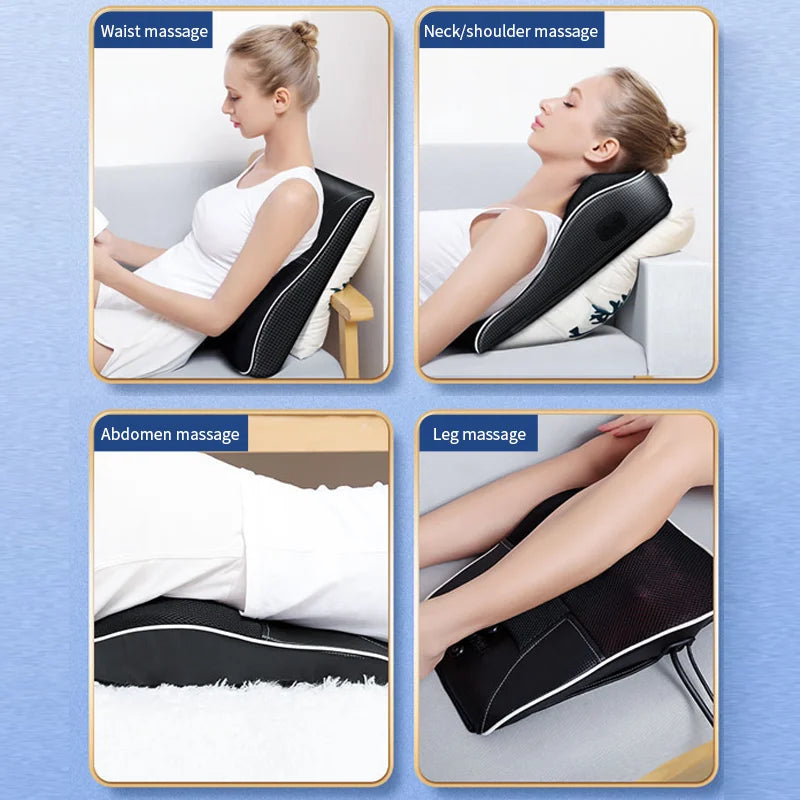 Electric Shiatsu Neck & Back Massager – Heating & Vibrating Massage Pillow - HeabitLife