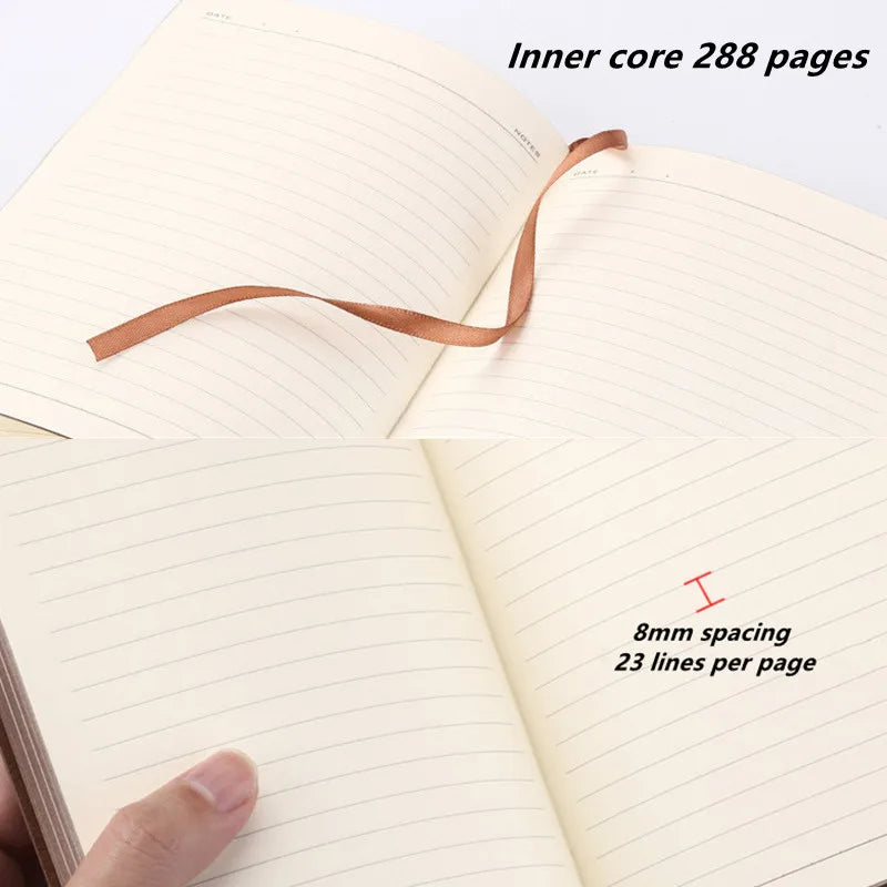 A5 Vintage PU Leather Notebook – Thickened Diary and Office Ledger - HeabitLife