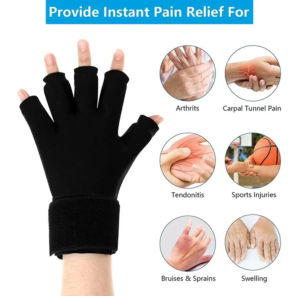 Advanced Arthritis Relief Ice Glove – Adjustable Finger & Wrist Compression for Hot & Cold Therapy