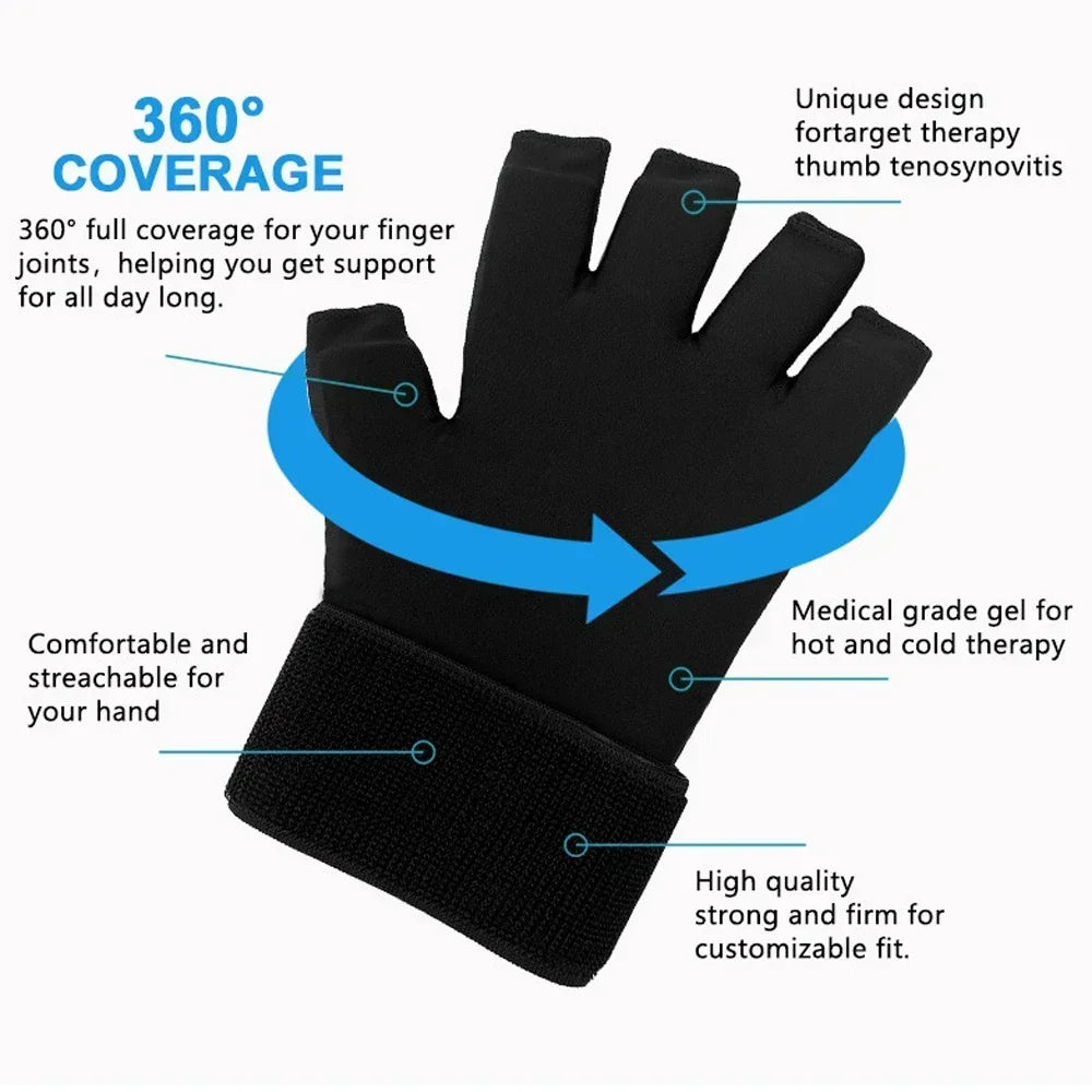 Advanced Arthritis Relief Ice Glove – Adjustable Finger & Wrist Compression for Hot & Cold Therapy
