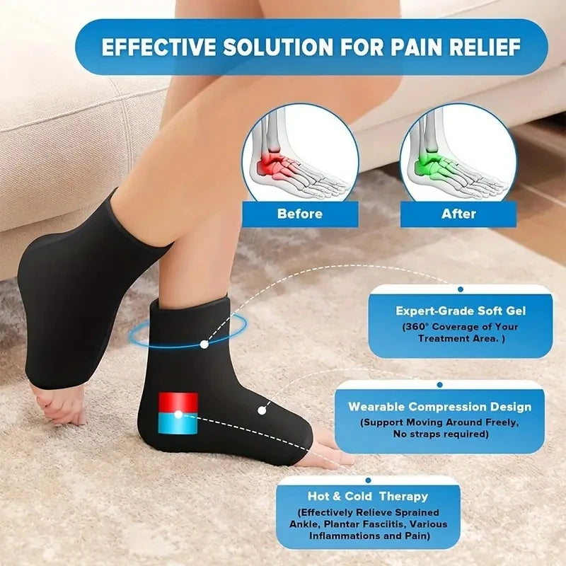 Reusable Gel Ice Pack for Feet – Hot & Cold Therapy for Achilles Tendonitis, Plantar Fasciitis & Swelling Relief