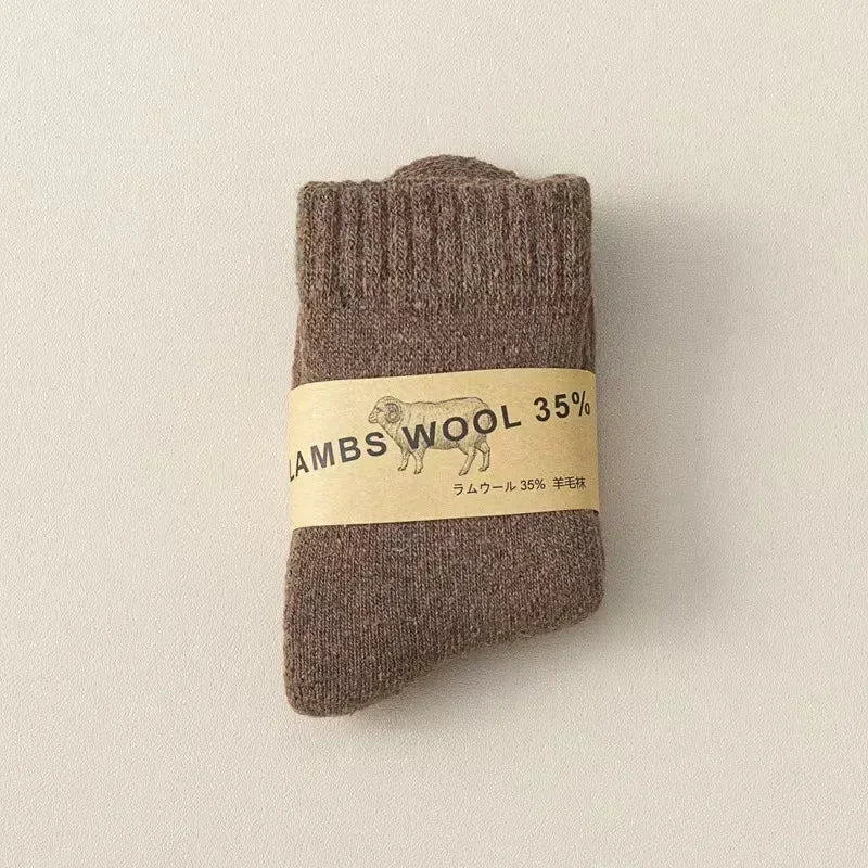 35% Wool Warm Kids Socks – Cozy Winter Calf Socks for Boys & Girls