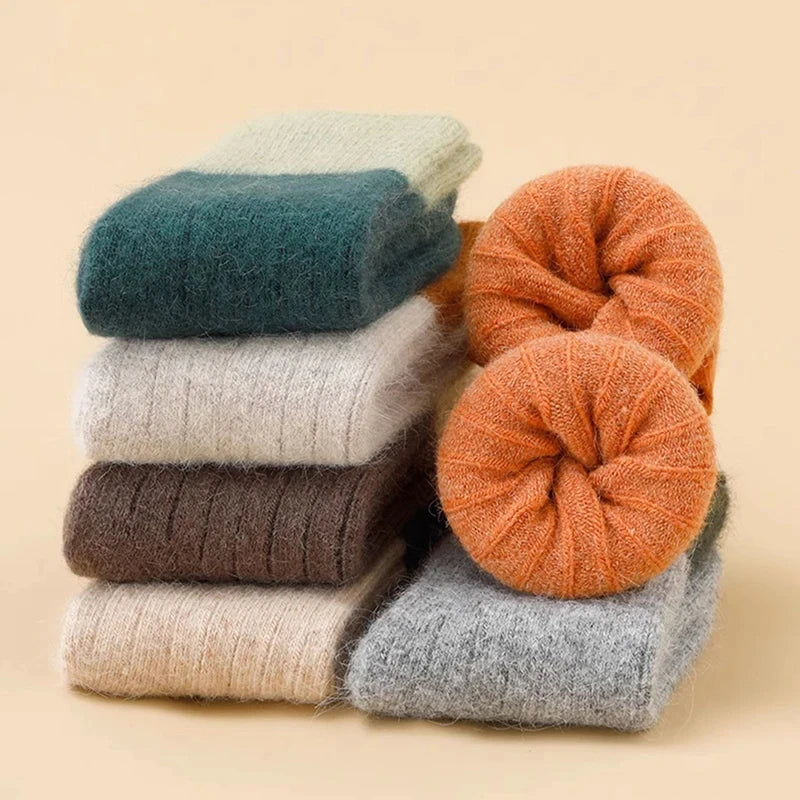 Kids' 60% Wool Winter Socks – Cozy, Durable, Unisex Footwear for Ages 7-12