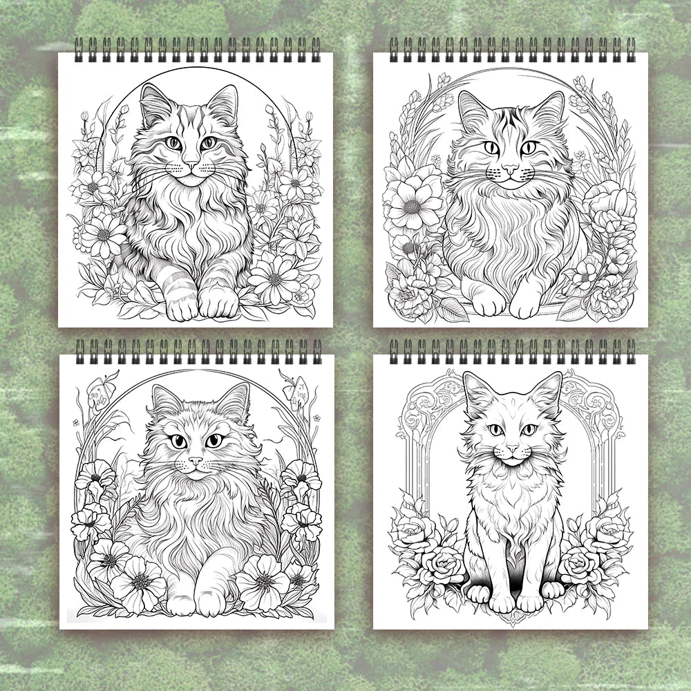 Adult Spiral Coloring Book – 30 Sheets, 8.3x8.3 Inches - HeabitLife