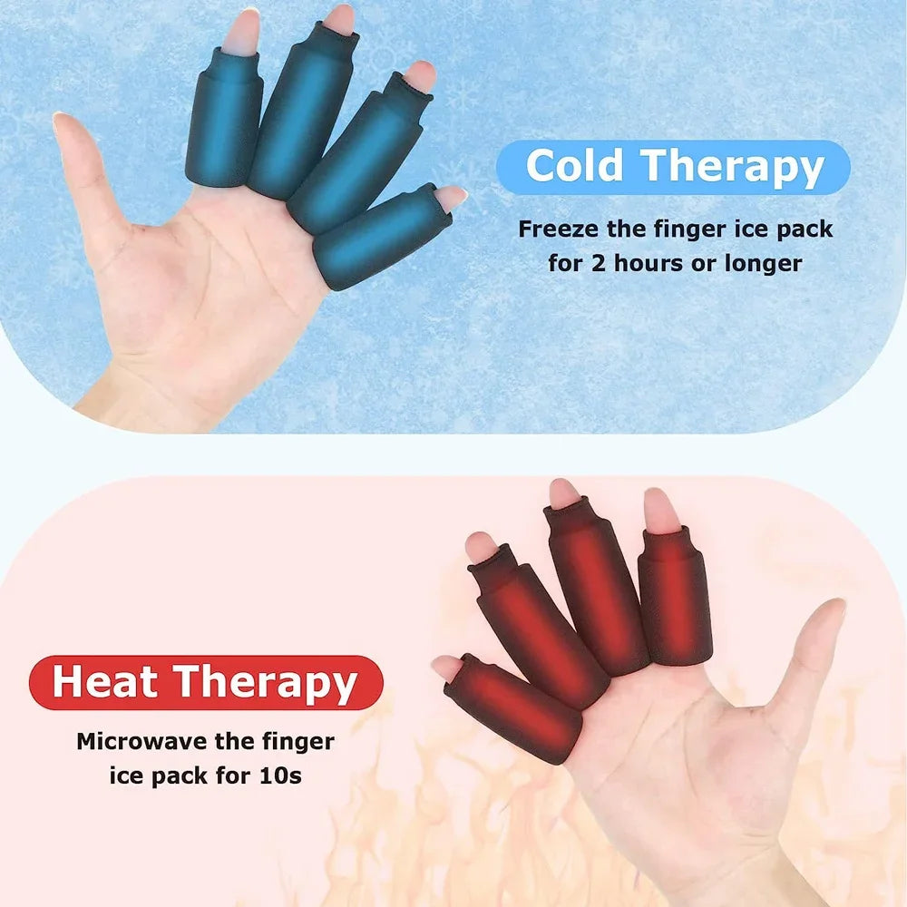 Advanced Finger & Toe Therapy Sleeves – 4PCS Hot & Cold Gel Compression for Arthritis & Joint Pain Relief