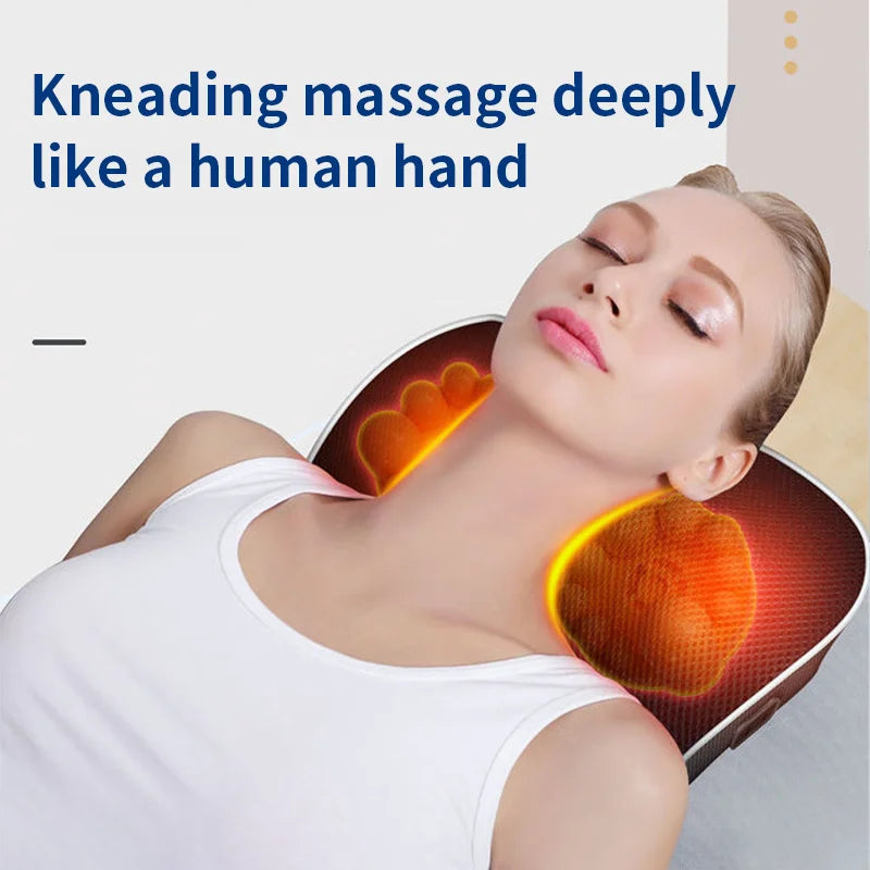 Electric Shiatsu Neck & Back Massager – Heating & Vibrating Massage Pillow - HeabitLife