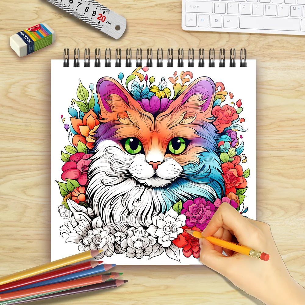 Adult Spiral Coloring Book – 30 Sheets, 8.3x8.3 Inches - HeabitLife