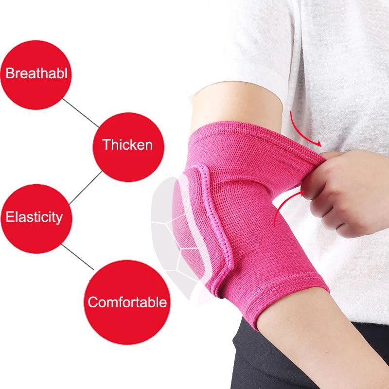 Elastic Elbow Pads – Thickened Sponge Protection for Basketball, Volleyball, Cycling & Fitness