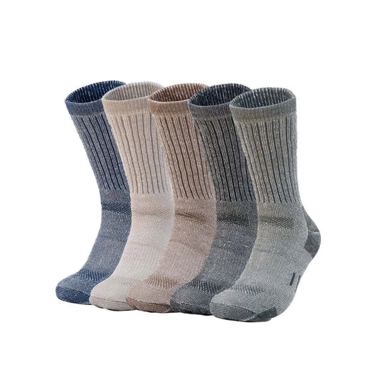 4 Pairs Men’s 35% Merino Wool Outdoor Hiking Socks – Crew Length Winter Thermal Boot Socks