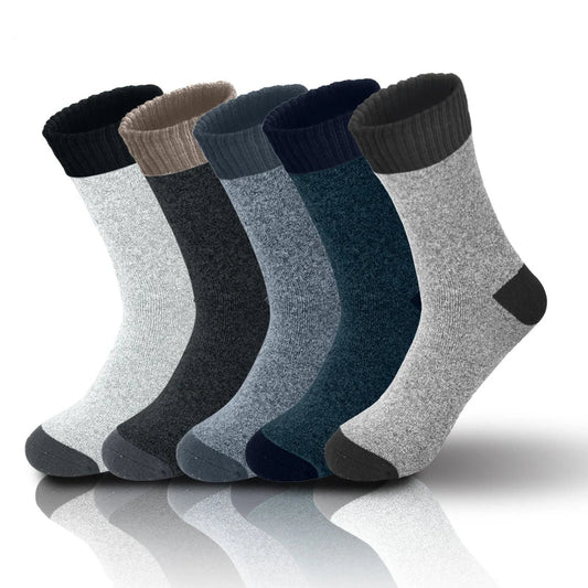 5 Pairs Men’s Thermal Winter Socks – Warm, Breathable & Ultra-Comfortable