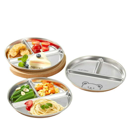 Durable Stainless Steel Divided Food Plate – Stackable & Easy-to-Clean Meal Tray - HeabitLife