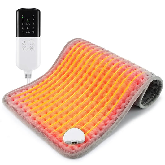 Extra-Cozy Electric Heating Pad – 60x30CM with 10 Heat Levels & 4 Timing Modes for Ultimate Body Relaxation