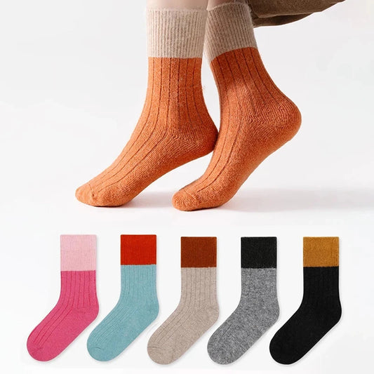 Kids' 60% Wool Winter Socks – Cozy, Durable, Unisex Footwear for Ages 7-12