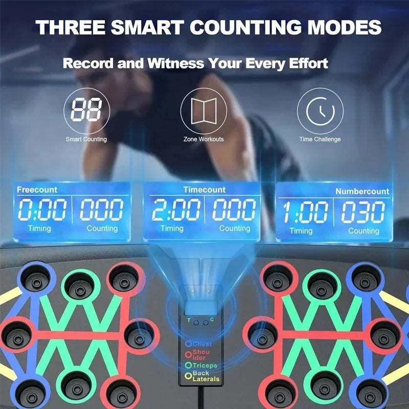 Smart Automatic Count Push-Up Board – Foldable Multi-Purpose Push-Up Stand for Strength Training & Core Stability