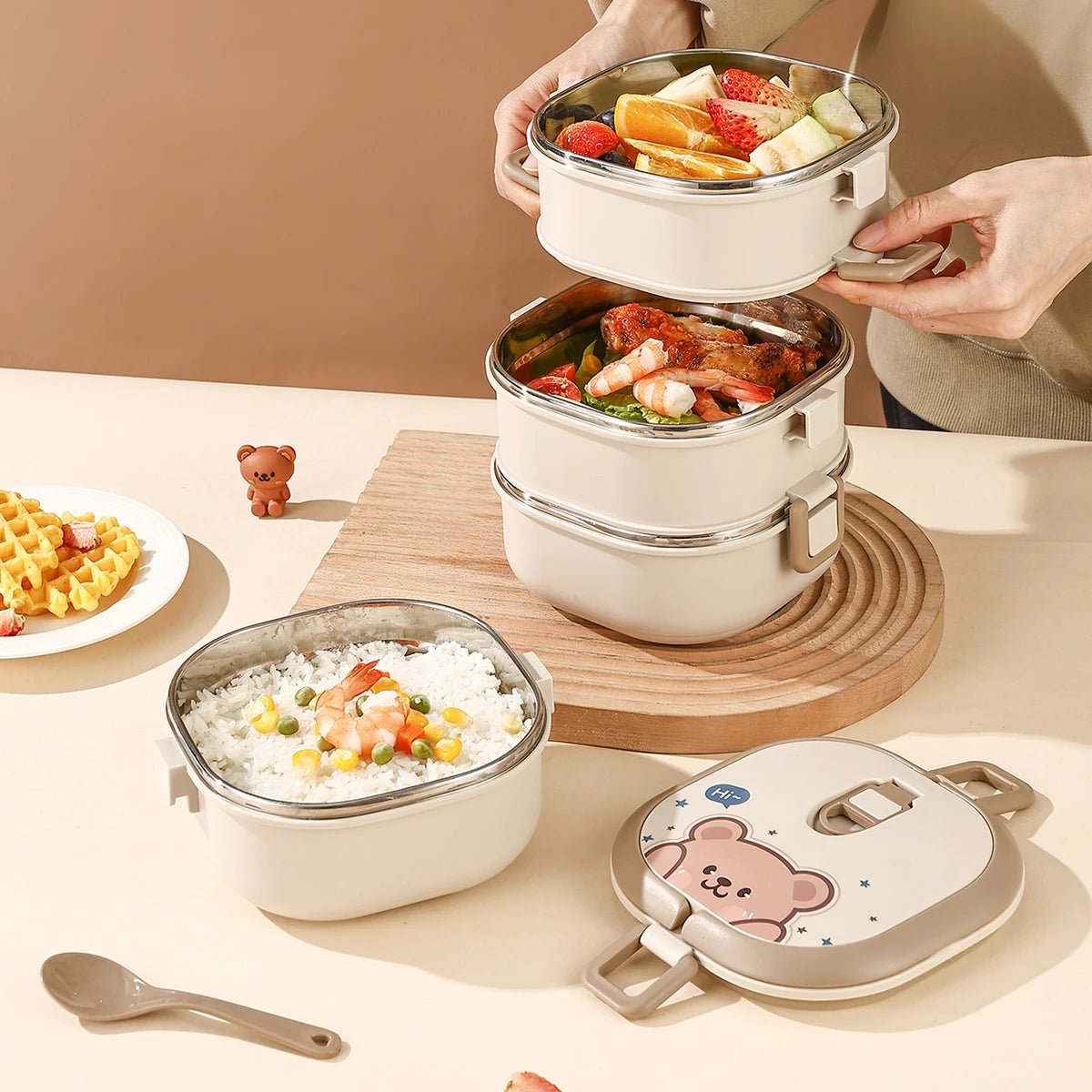 Stainless Steel Insulated Bento Box – Stackable Leakproof Food Container - HeabitLife