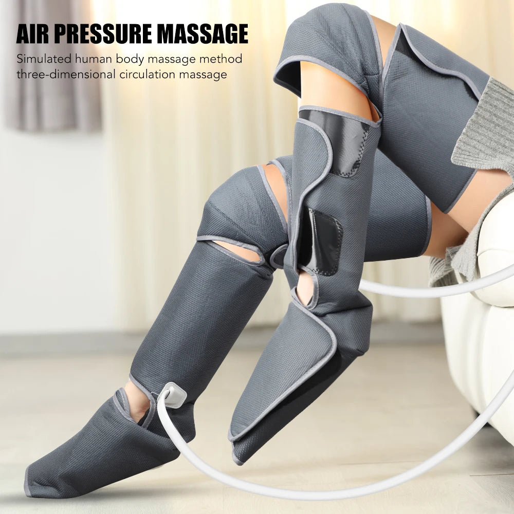 Electric Air Pressure Leg Massager – Shiatsu Airbag Calf & Foot Massage with Heat