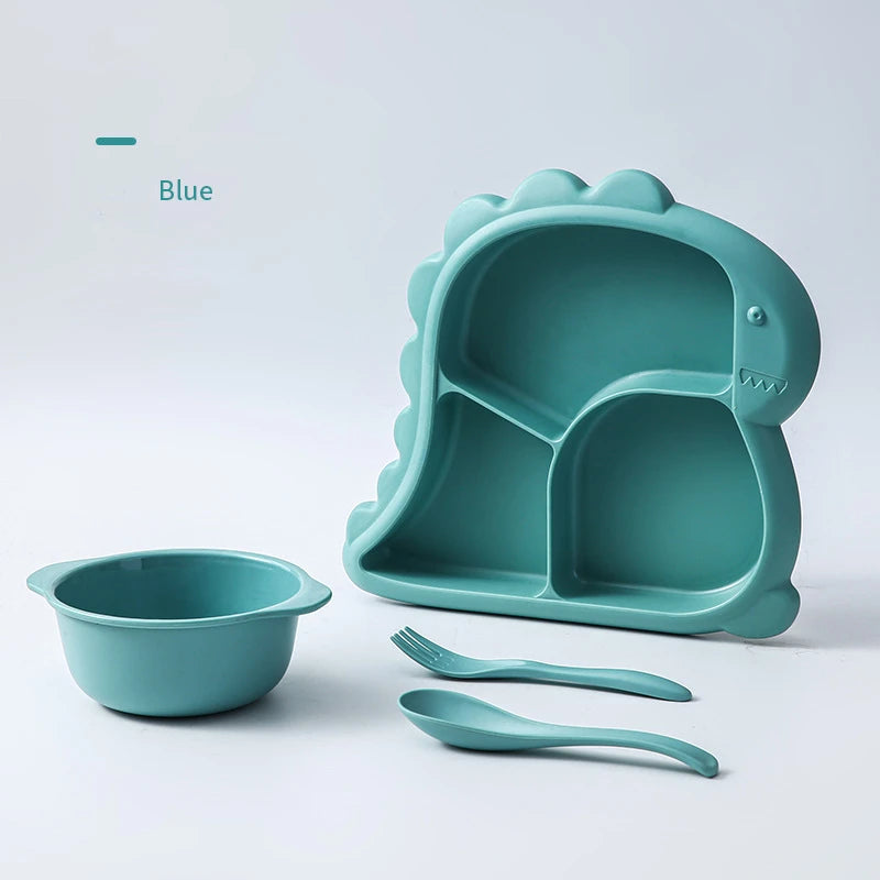 Dinosaur Baby Tableware Set – Plate, Bowl, Spoon, and Fork - HeabitLife