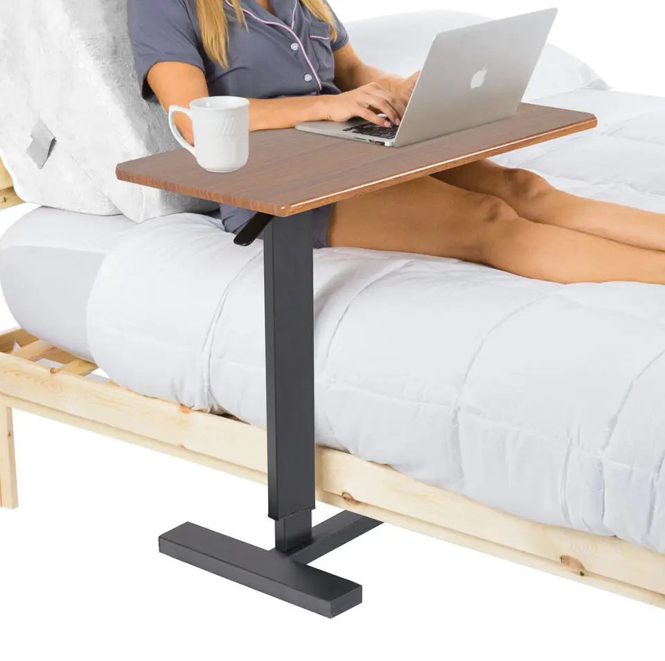 Adjustable Rolling Overbed Table – Bedside Laptop Desk & Food Tray