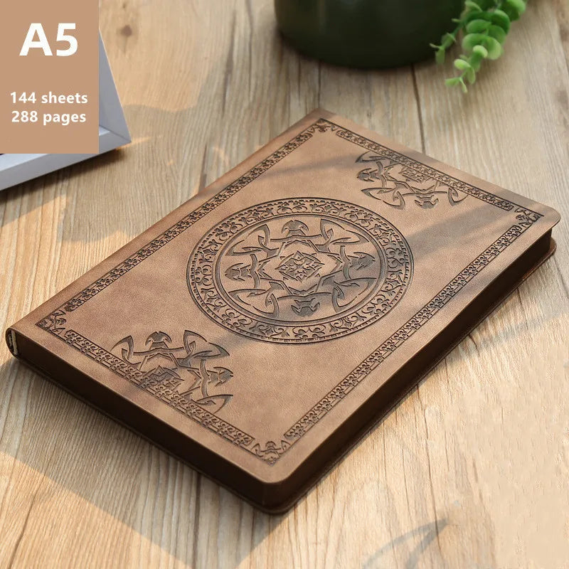 A5 Vintage PU Leather Notebook – Thickened Diary and Office Ledger