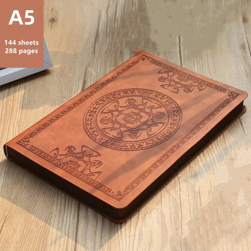 A5 Vintage PU Leather Notebook – Thickened Diary and Office Ledger