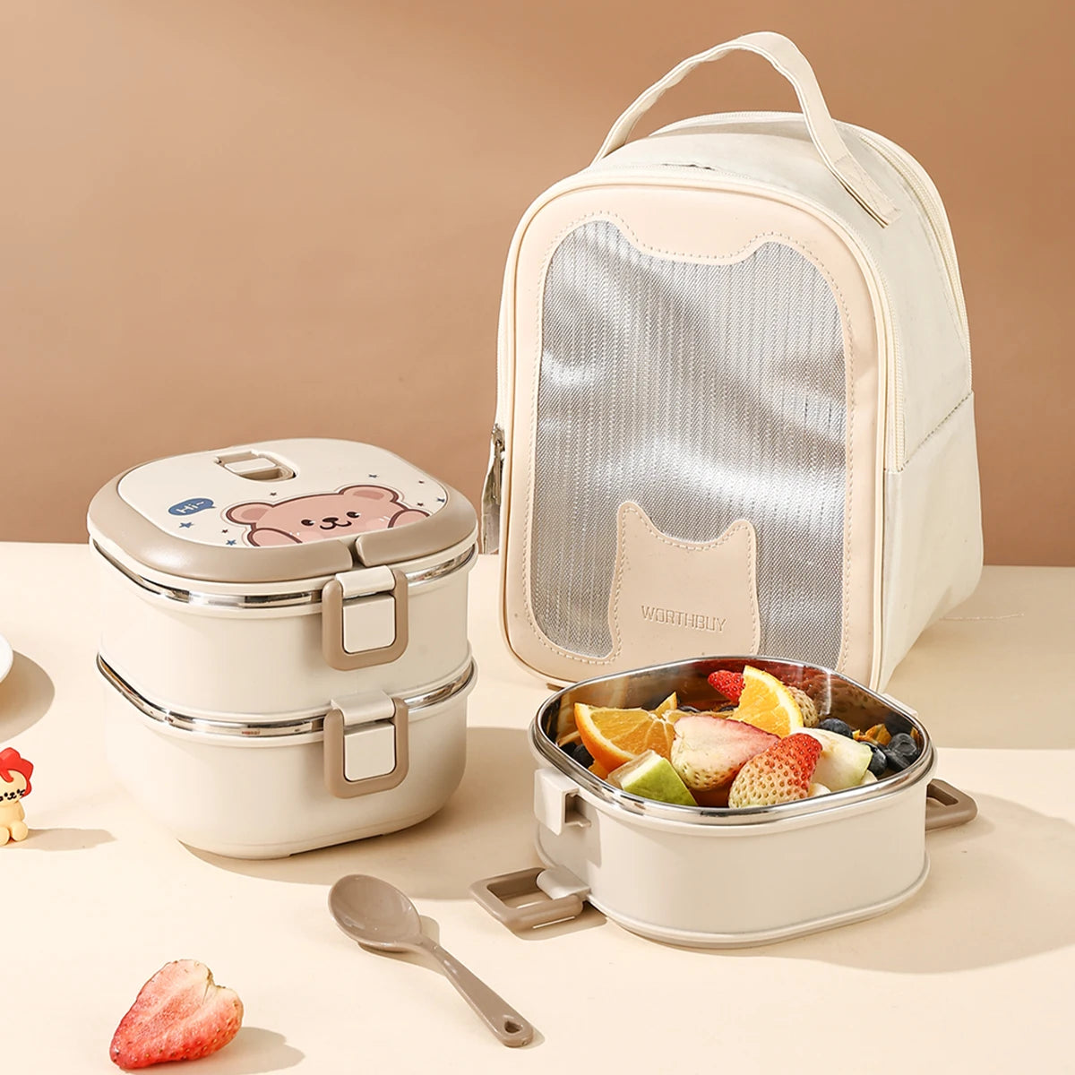 Stainless Steel Insulated Bento Box – Stackable Leakproof Food Container - HeabitLife
