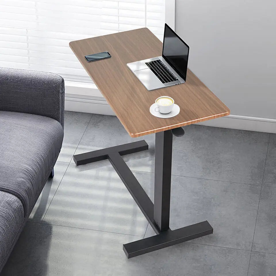 Adjustable Rolling Overbed Table – Bedside Laptop Desk & Food Tray