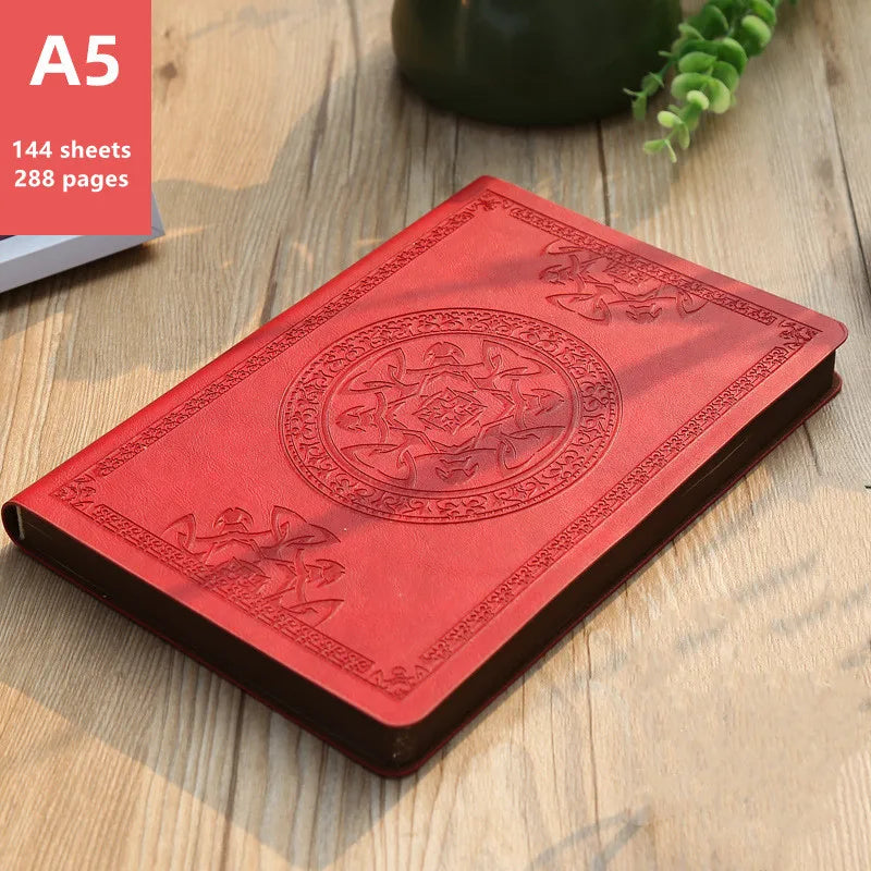 A5 Vintage PU Leather Notebook – Thickened Diary and Office Ledger