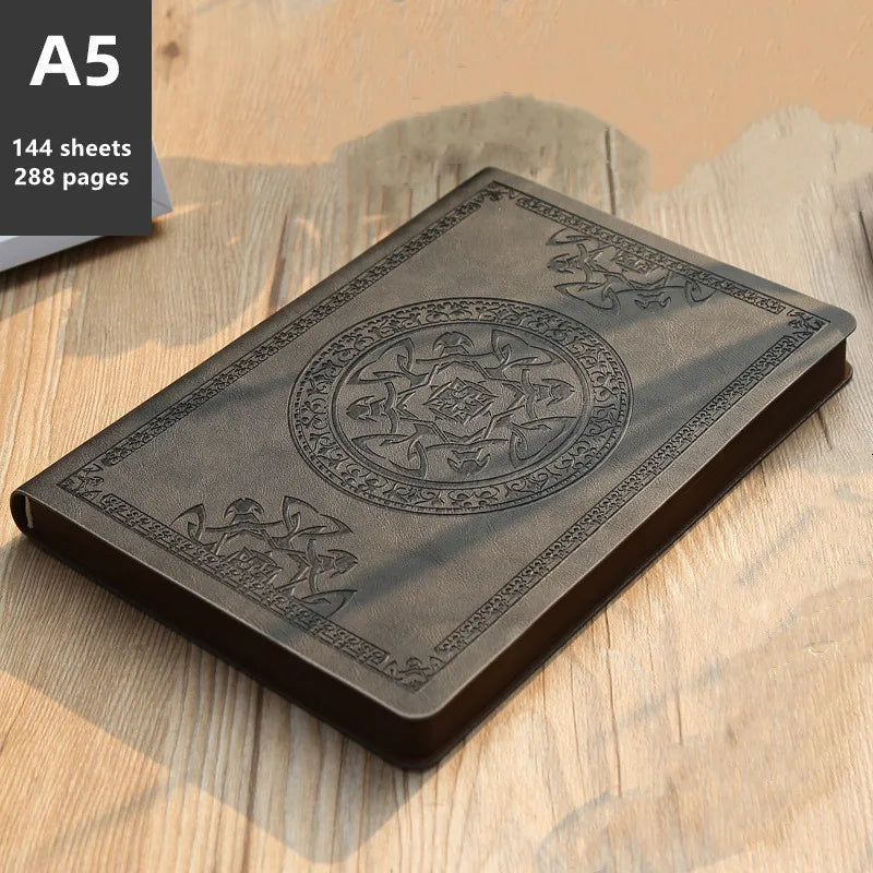 A5 Vintage PU Leather Notebook – Thickened Diary and Office Ledger