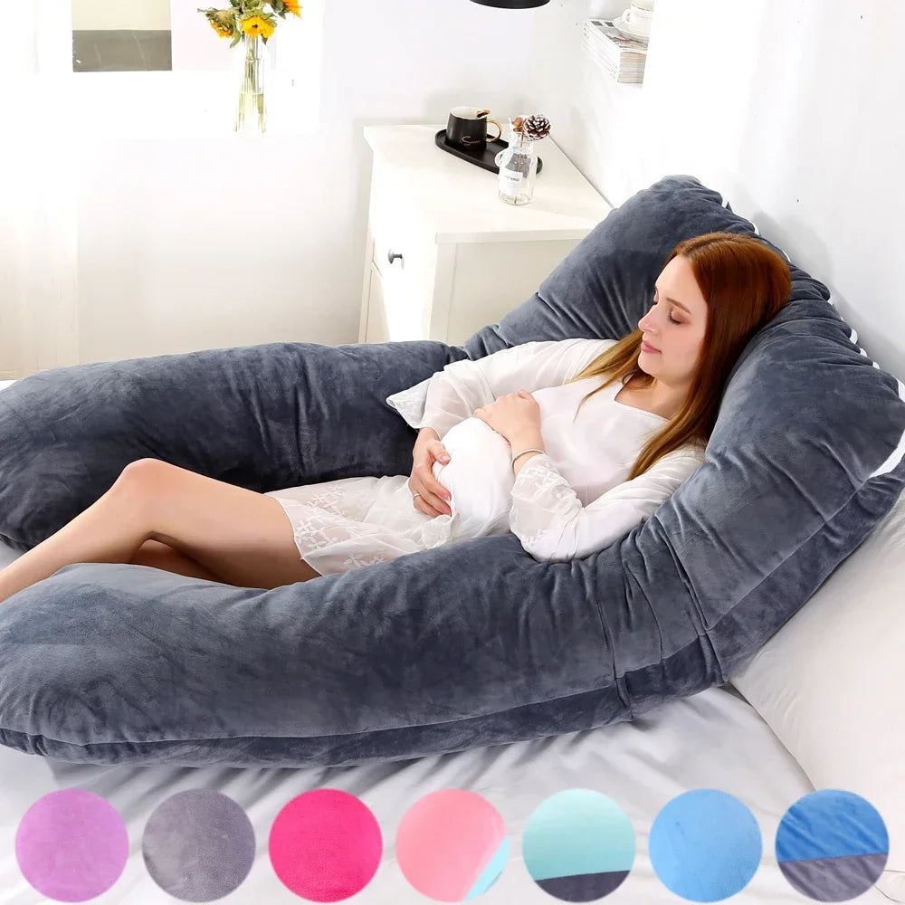 Soft Fleece U-Shaped Pregnancy Support Pillow - HeabitLife