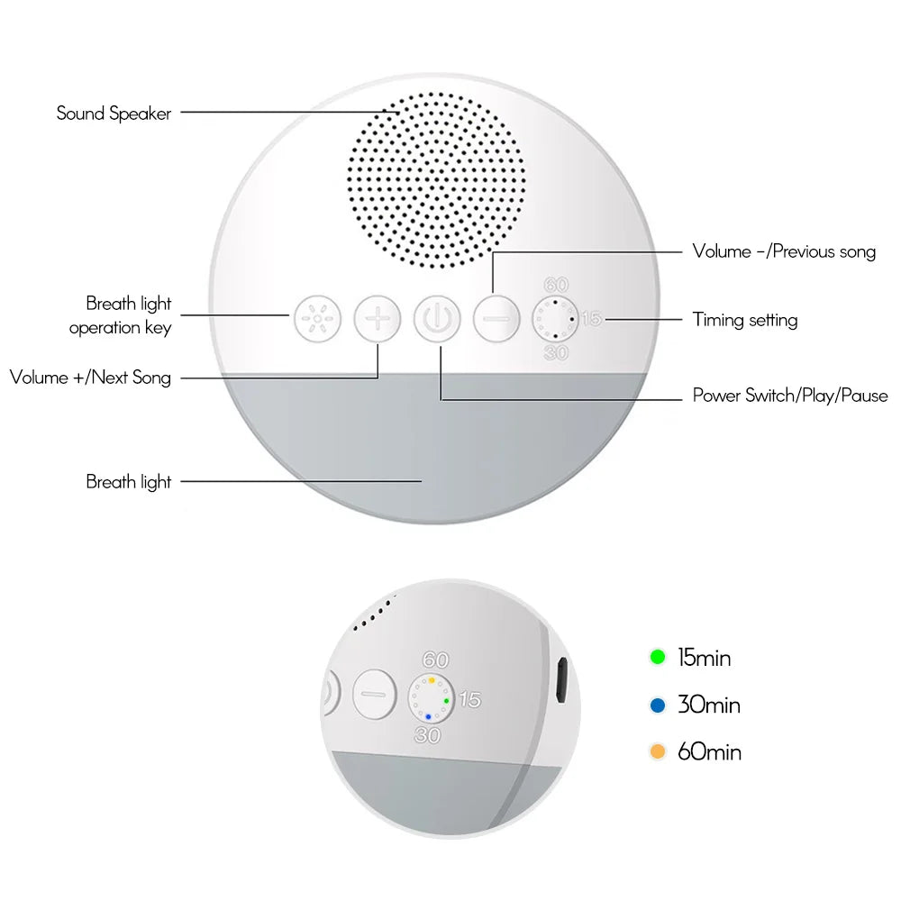 Baby Sleep Sound Machine with Night Lamp - HeabitLife