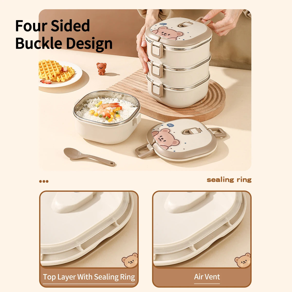 Stainless Steel Insulated Bento Box – Stackable Leakproof Food Container - HeabitLife
