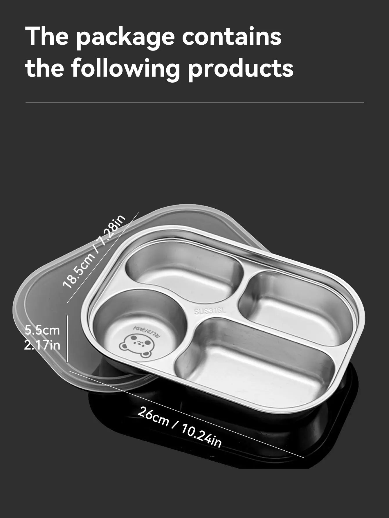 Stainless Steel Divided Dinner Plate with Dust Lid – High-Capacity Food Tray - HeabitLife