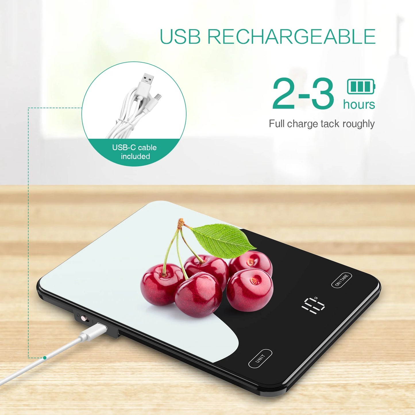 Rechargeable Digital Food Scale With Nutrition Calculator App - HeabitLife