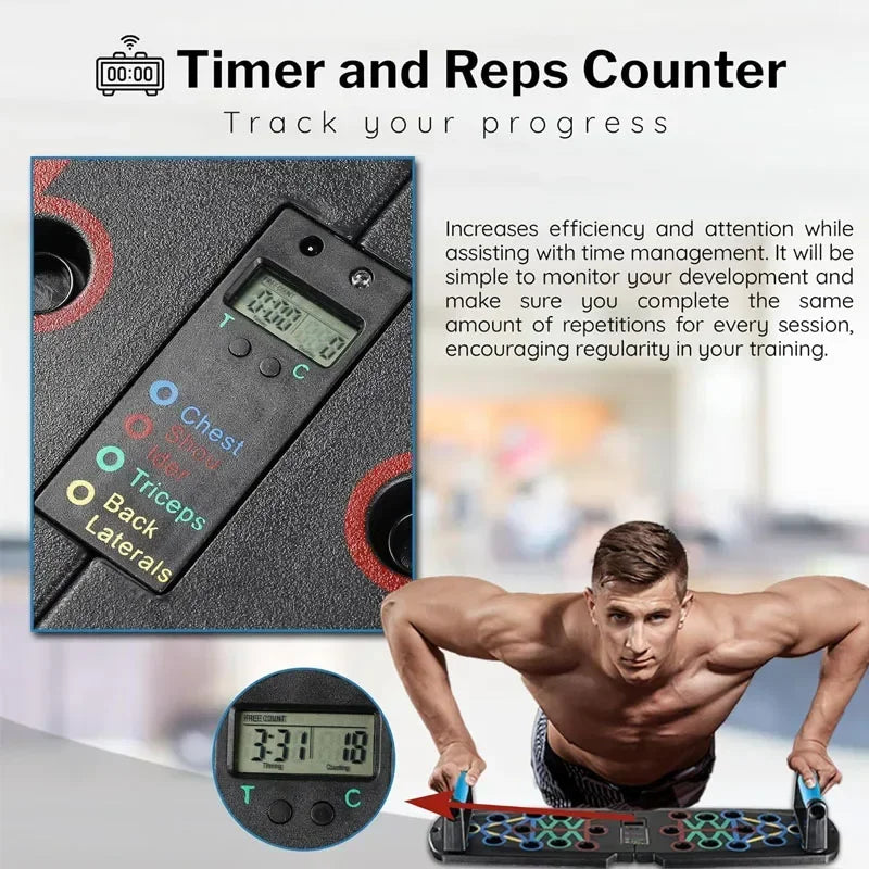 Smart Automatic Count Push-Up Board – Foldable Multi-Purpose Push-Up Stand for Strength Training & Core Stability