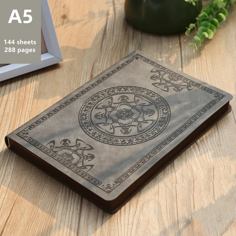 A5 Vintage PU Leather Notebook – Thickened Diary and Office Ledger