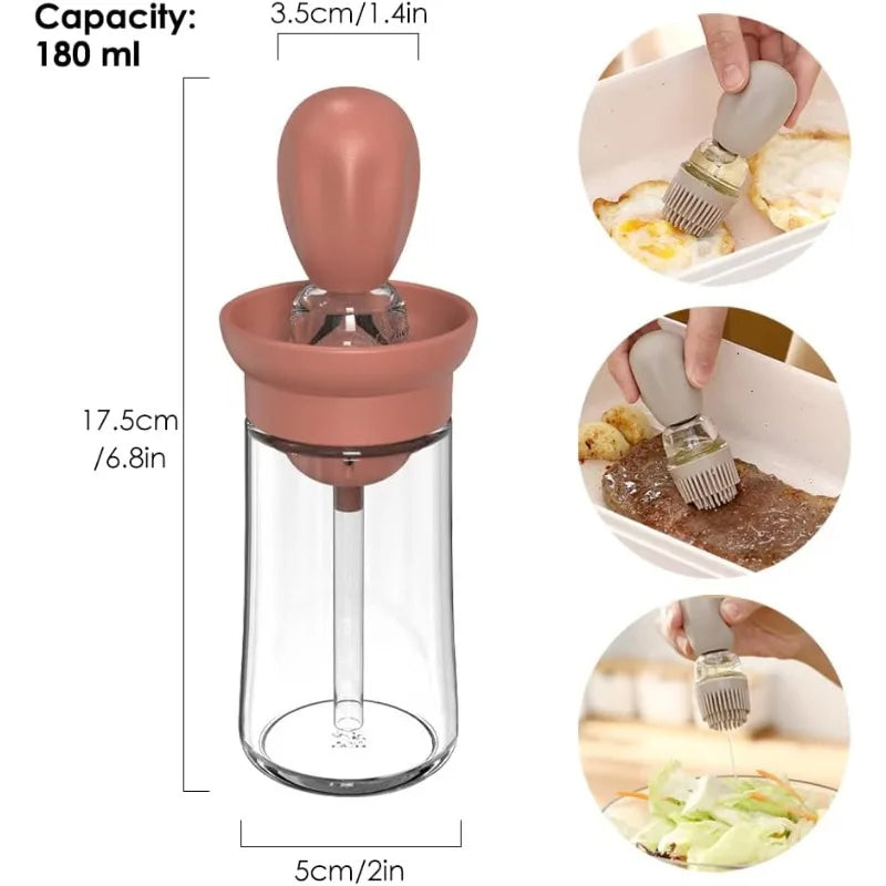 Measurable Oil Dispenser with Silicone Brush for Kitchen BBQ - HeabitLife