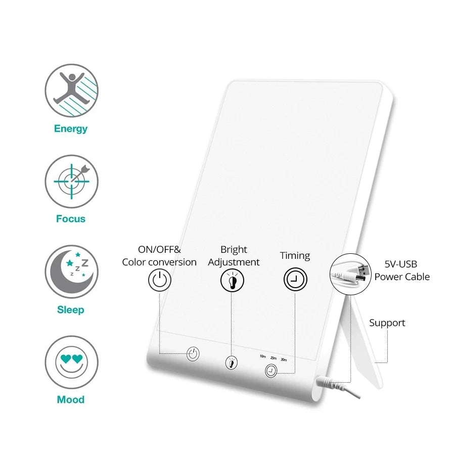 12000 Lux LED SAD Therapy Lamp Touch Dimmable