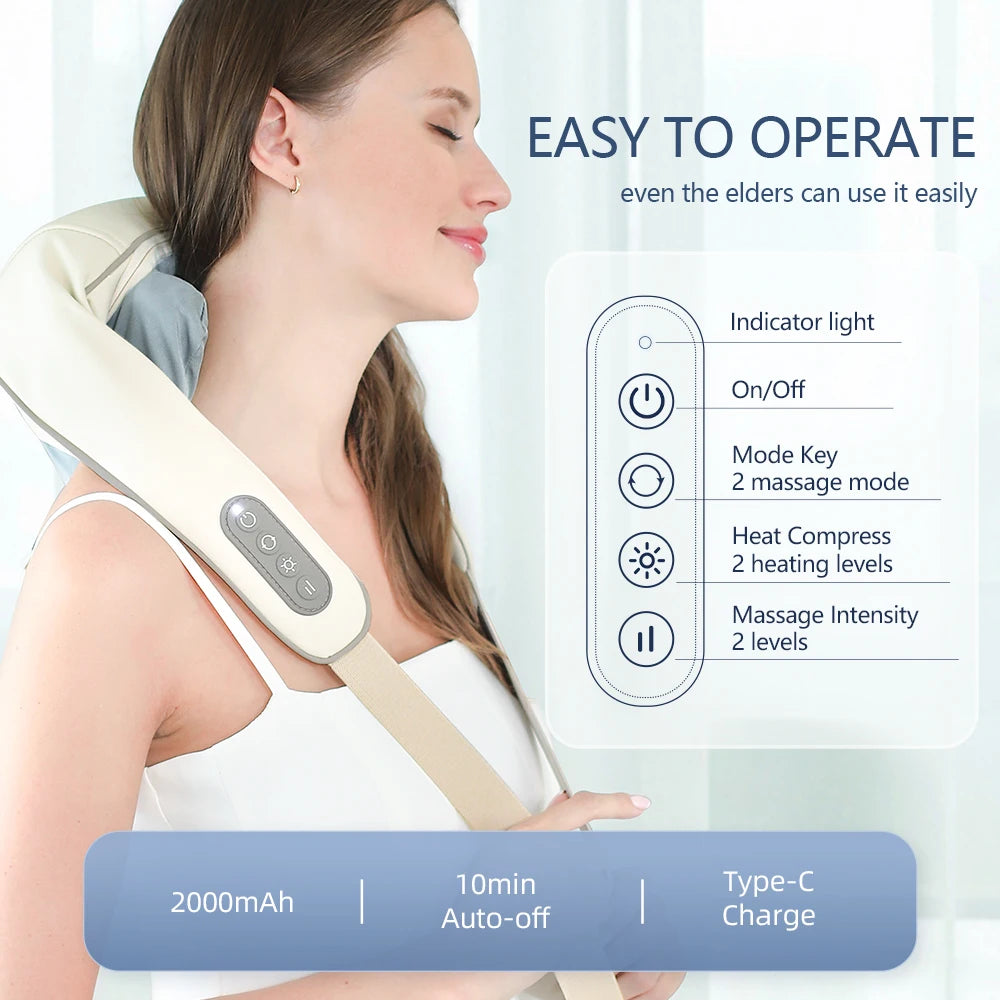 Wireless Neck Back Shoulder Massager - HeabitLife