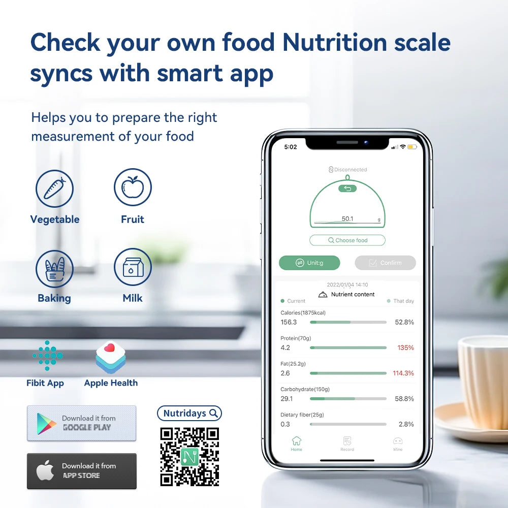 Smart Kitchen Scale With Nutrition Calculator APP - HeabitLife