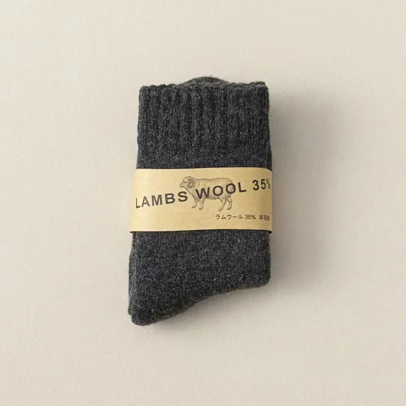 35% Wool Warm Kids Socks – Cozy Winter Calf Socks for Boys & Girls