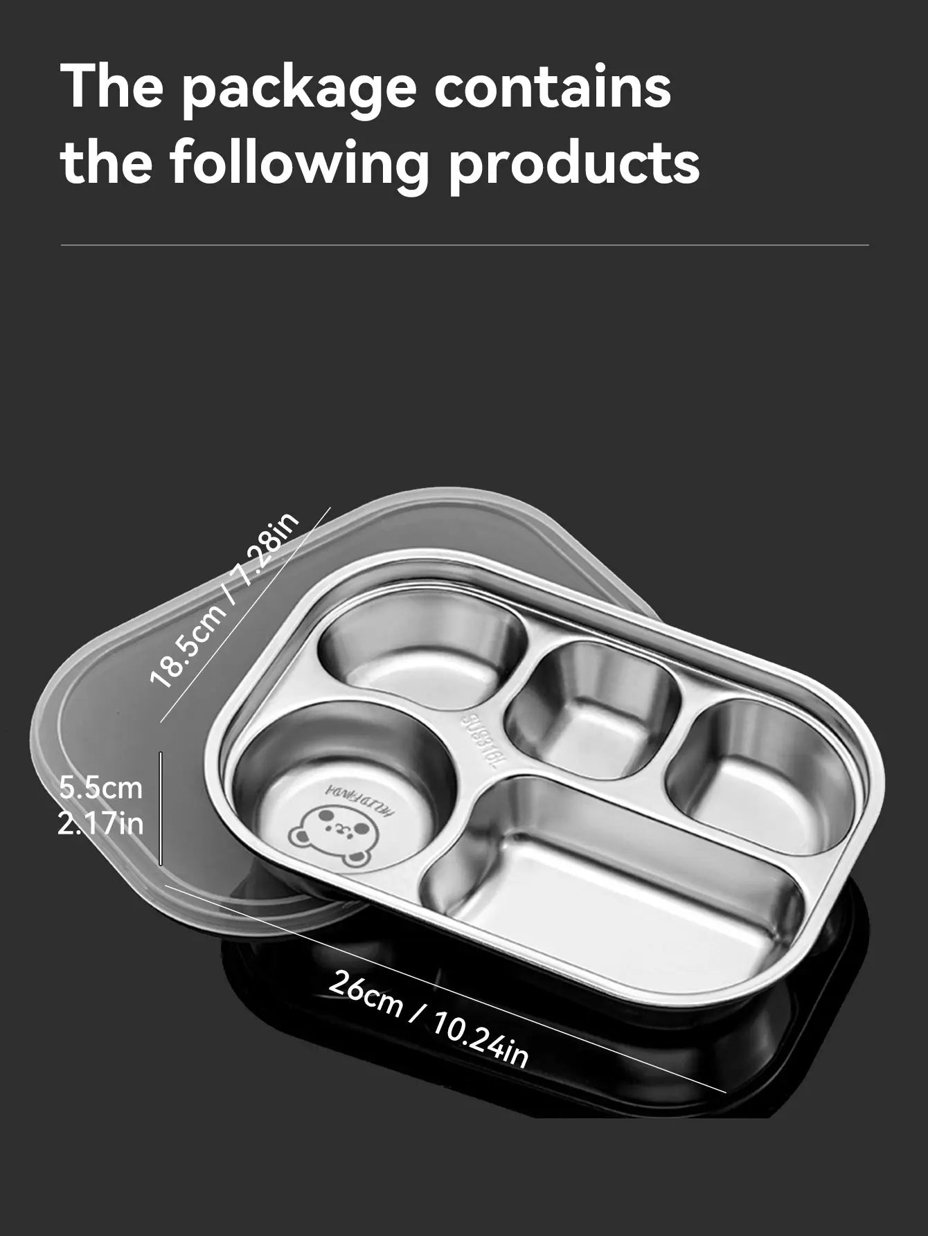 Stainless Steel Divided Dinner Plate with Dust Lid – High-Capacity Food Tray - HeabitLife