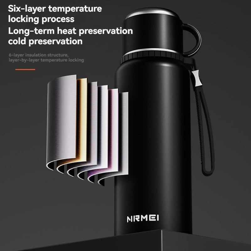 Large Capacity Stainless Steel Vacuum Flask With Cup - HeabitLife