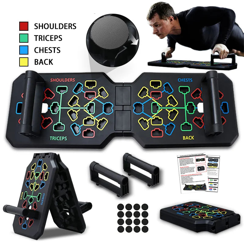 Smart Foldable Push-Up Board – Multi-Function Strength Trainer for Home, Gym & Travel