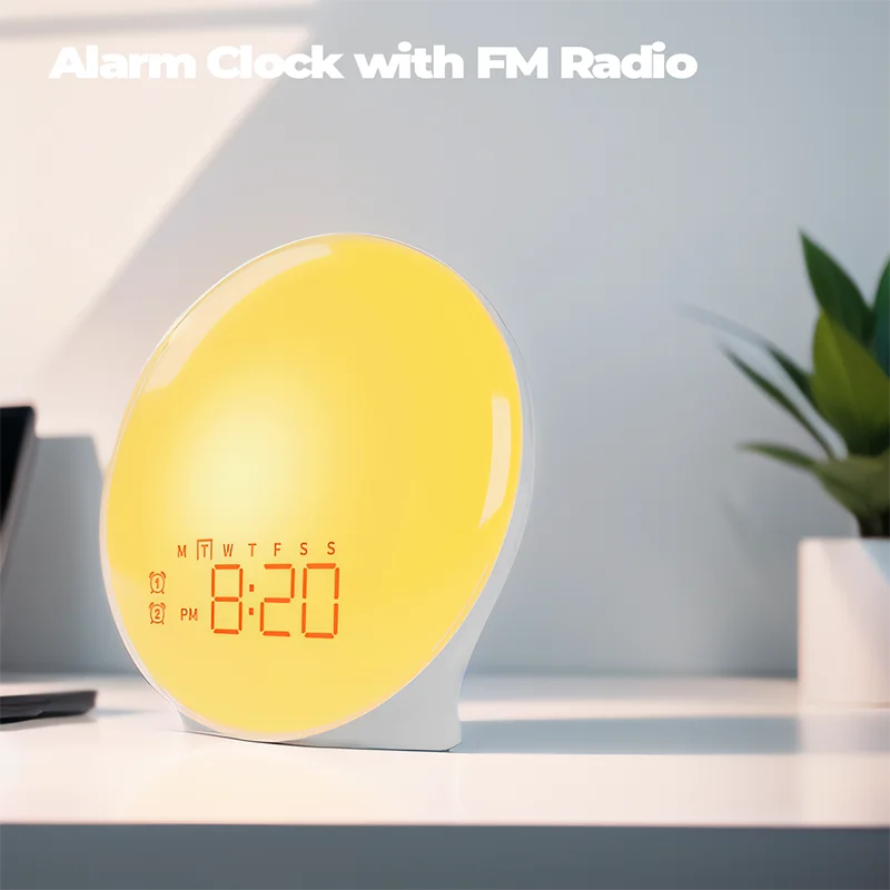 Sunrise Alarm Clock with Color-Changing Night Light & FM Radio - HeabitLife