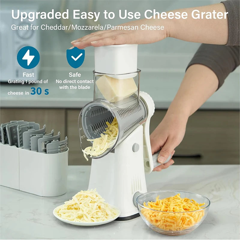 5-in-1 Rotary Cheese Grater & Vegetable Slicer