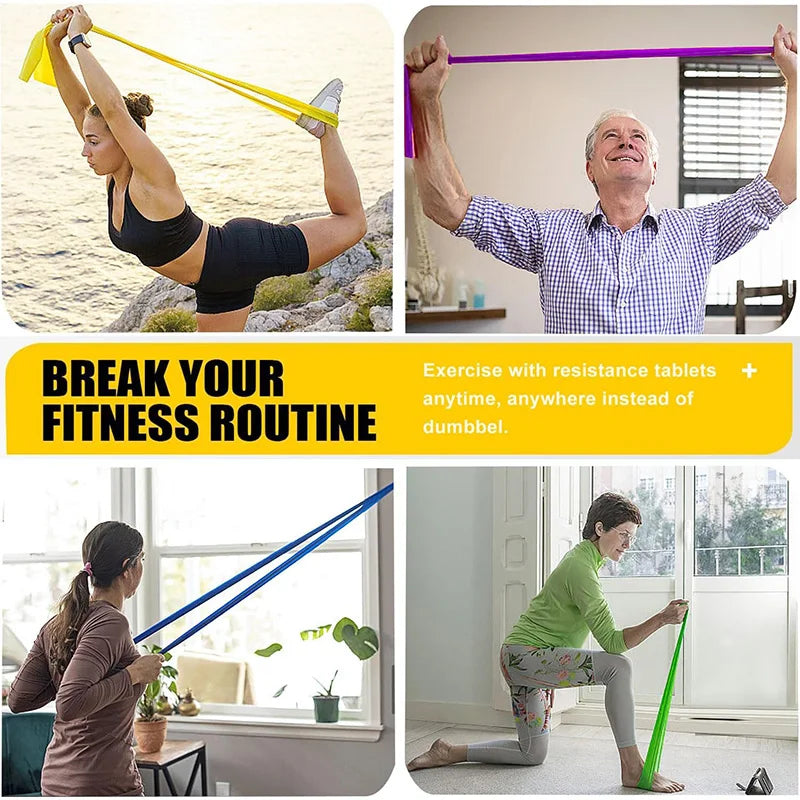 Exercise Resistance Bands Set – 4 Levels for Strength, Yoga, and Rehabilitation