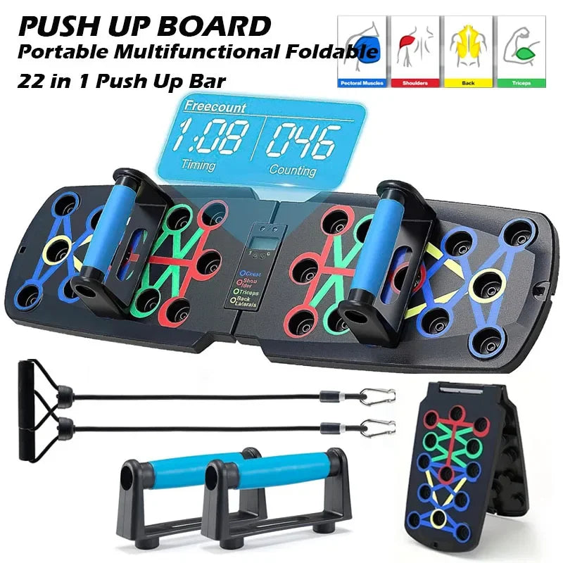 Smart Automatic Count Push-Up Board – Foldable Multi-Purpose Push-Up Stand for Strength Training & Core Stability